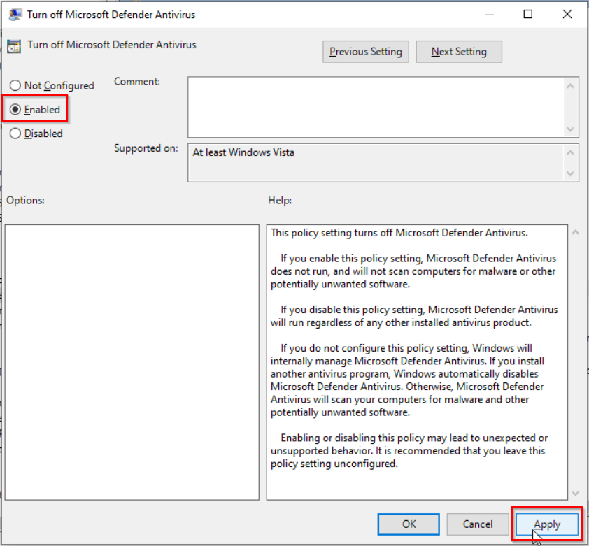 gpedit defender policy